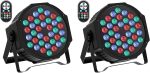 72W Indoor Party Stage Lights, 36 RGB LED Par Lights, DJ Cabin Lighting with Remote Control, DMX512 Control, Sound Activated, for Festivals, Parties 2pcs