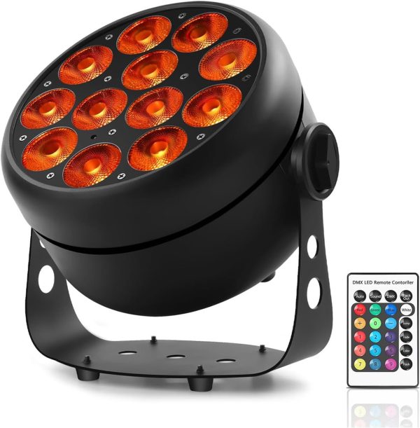 85W Indoor Party Stage Lights RGBW/RGBA 4 in 1 Ultra Bright LED Par Lights DJ Cabin Vertical Lighting with Remote Control DMX512 Sound Activated