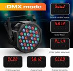 8pcs 36 RGB LED Spotlight Pair with Rechargeable Battery, Disco Headlight Disco Lights with Functional Remote Control 7 Modes Stage Lighting and DMX Control for DJ Disco Wedding Party - Imagen 2