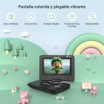 9.5'' Portable Kids DVD Player with 7.5'' HD Swivel Screen, Supports 4-6 Hours Built-in Battery, Stereo Speaker, Supports Discs/SD/USB, TV/Projector Sync - Imagen 2