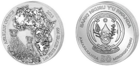 999 Sterling Silver Rwanda Cheetah Rwanda Cheetah Coin