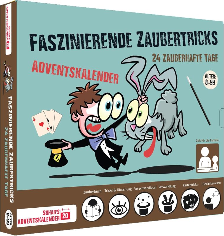 Advent Calendar 2024 Fascinating Magic Tricks 24 Surprising and Easy to Learn Magic Tricks Calendar Includes Illustrated Instructions and Video Instructions 8 Years – German
