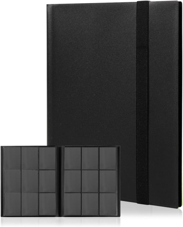 Album Cards, Trading Card Albums, 360 Cards, 20 Pages, Card Binder for TCG (Black)