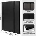 Album Cards, Trading Card Albums, 360 Cards, 20 Pages, Card Binder for TCG (Black) - Imagen 2