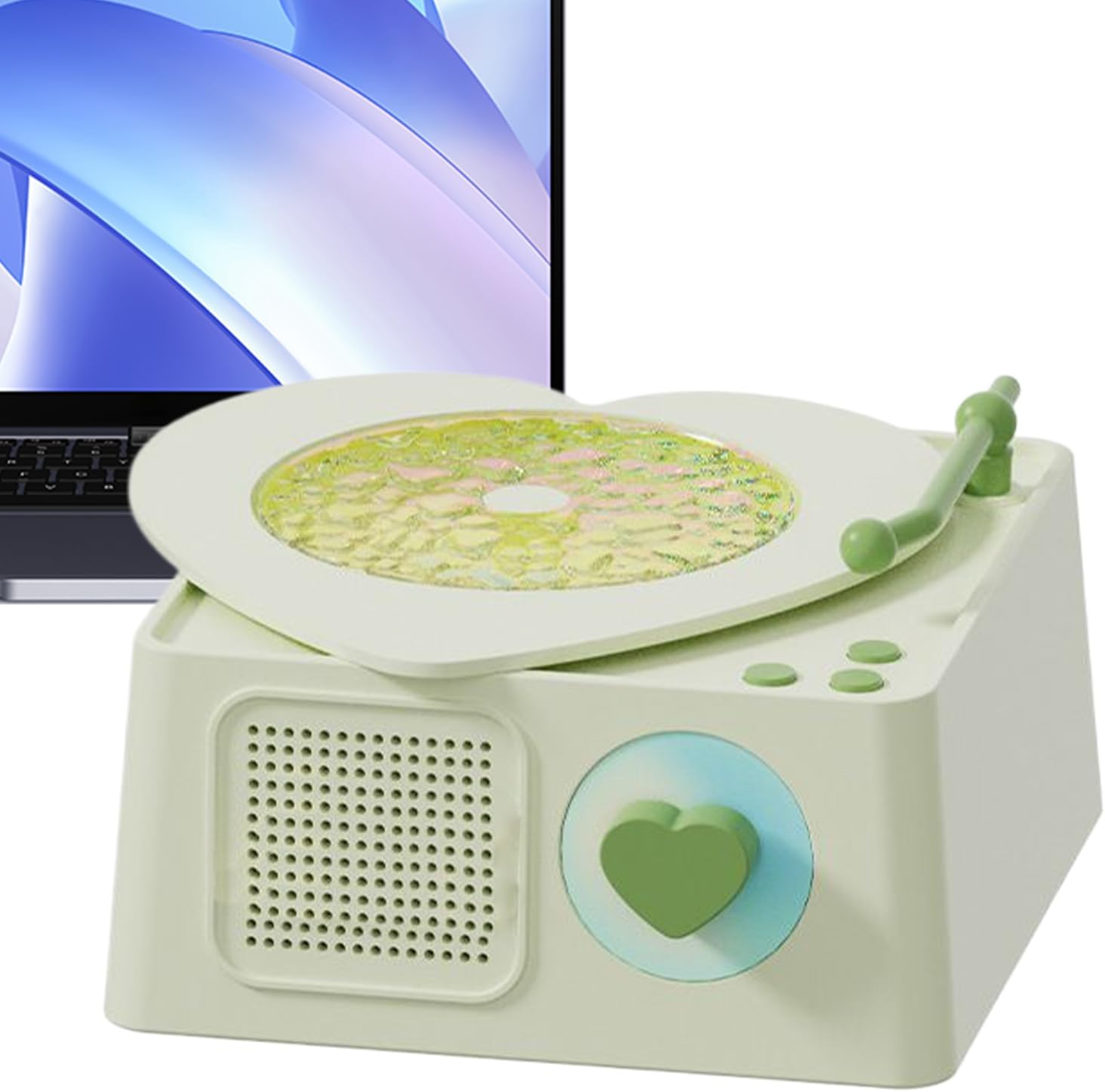 Altavoz Inalámbrico | Altavoz con Sonido Envolvente,Equipo de Entretenimiento con Altavoz Inalámbrico | Altavoz con Sonido Envolvente,Equipo de Entretenimiento con Luz RGB en Forma de Tocadiscos para Sala Picnic