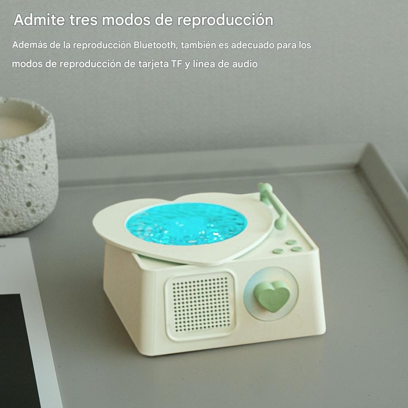 Altavoz Portátil, Altavoz Portátil para Música, Equipo Moderno con Proyección de Colores para Dormitorio Salón Terraza Playa y Autocaravanas - Imagen 2