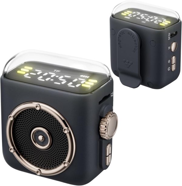 Altavoz Portátil - Caja De Sonido Magnética Para Reproductor De Música - Altavoces Para Ordenador Con Clip Trasero,Para Habitación De Estudio Automóvil Picnic Fiesta Viaje Playa Fitness Entrenamiento