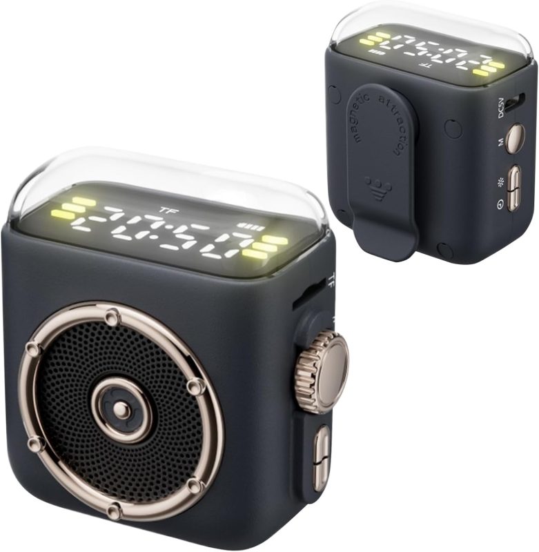Altavoz Portátil - Caja De Sonido Magnética Para Reproductor De Música - Altavoces Para Ordenador Con Clip Trasero,Para Habitación De Estudio Automóvil Picnic Fiesta Viaje Playa Fitness Entrenamiento
