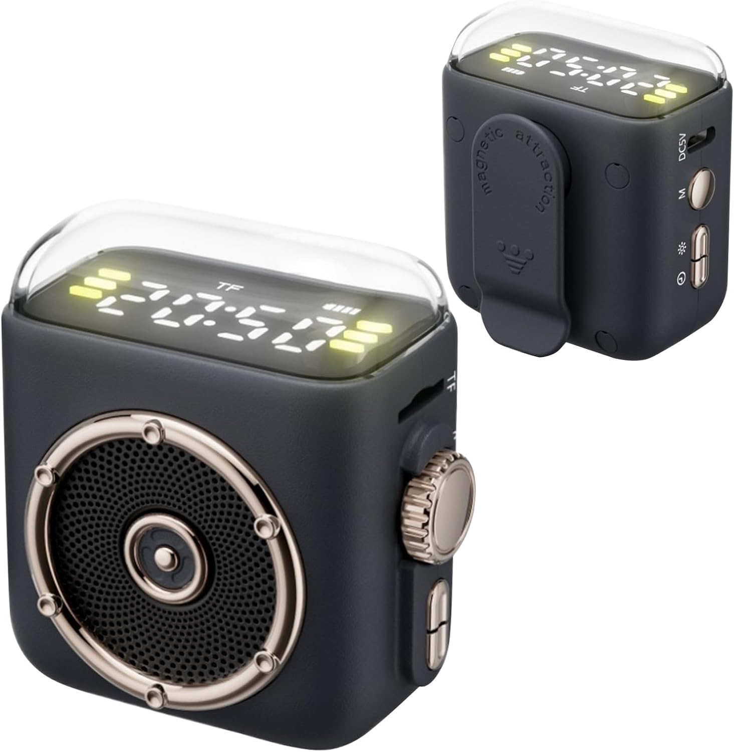 Altavoz Portátil - Caja De Sonido Magnética Para Reproductor De Altavoz Portátil - Caja De Sonido Magnética Para Reproductor De Música - Altavoces Para Ordenador Con Clip Trasero,Para Habitación De Estudio Automóvil Picnic Fiesta Viaje Playa Fitness Entrenamiento