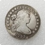 Antique Crafts American 1795 Silver Dollar Silver Plated Brass #013