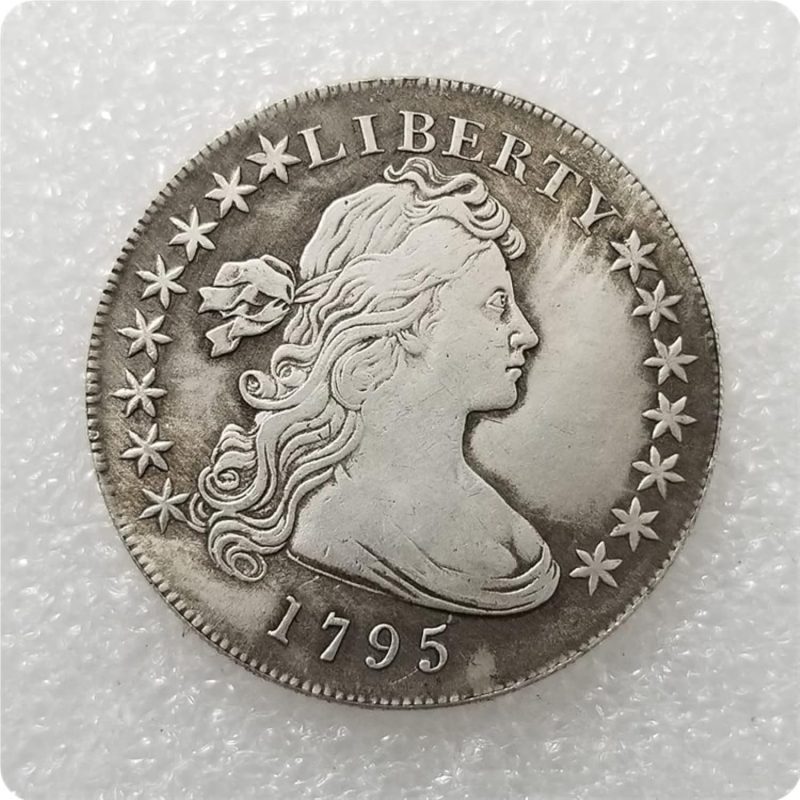 Antique Crafts American 1795 Silver Dollar Silver Plated Brass #013