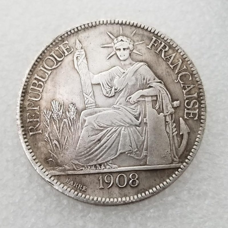 Antique Crafts USA 1908 Silver Dollar Silver Plated Brass #068