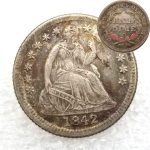 Antique Liberty Antique Coin 1842 US Hobo Nickel Half Penny Dollar Coin Morgan - American Commemorative Coin Gift for Dad/Friend/Husband Future Experience