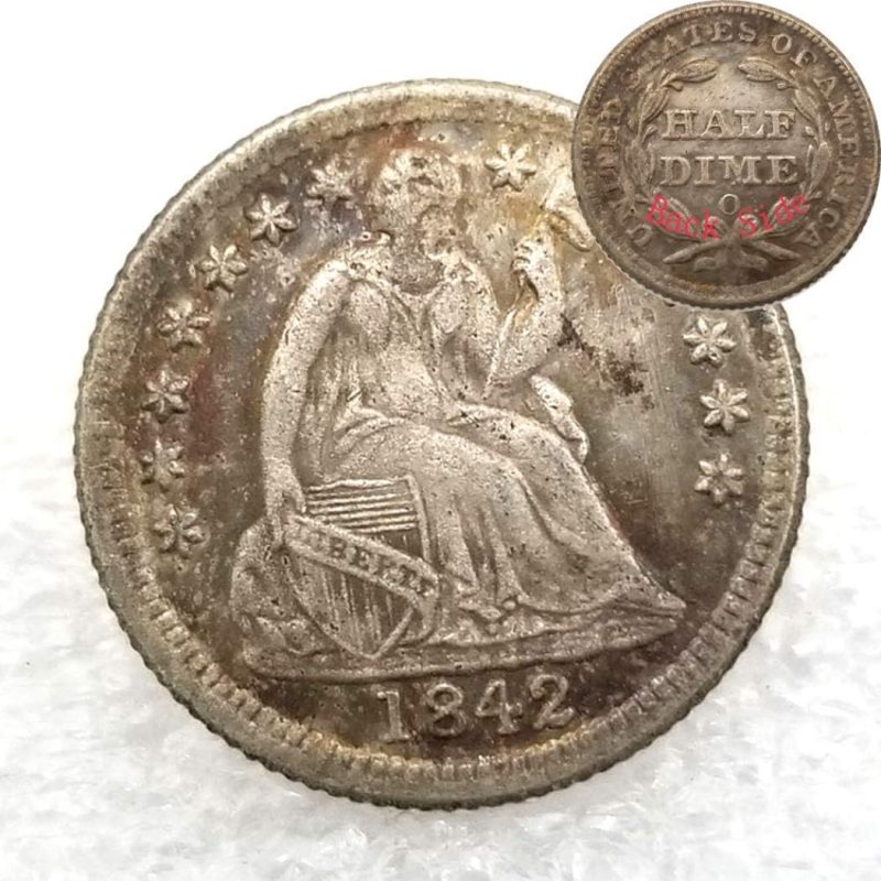 Antique Liberty Antique Coin 1842 US Hobo Nickel Half Penny Dollar Coin Morgan - American Commemorative Coin Gift for Dad/Friend/Husband Future Experience