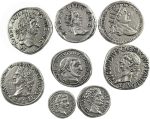 Antique Silver Plated Roman Coins - Handmade Reproduction 8 Pieces