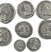 Antique Silver Plated Roman Coins - Handmade Reproduction 8 Pieces