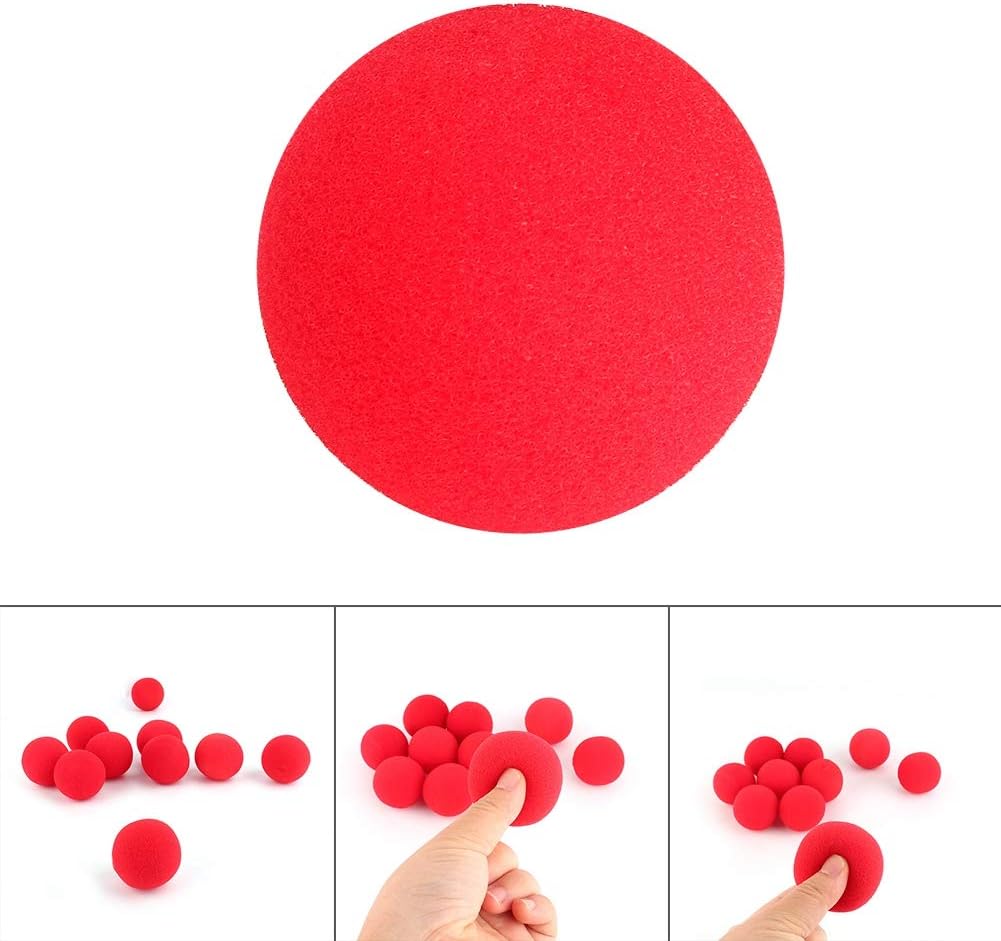 Aramox 10 Uds. Accesorios para Trucos de Magia de Calle Aramox 10 Uds. Accesorios para Trucos de Magia de Calle de Primer Plano de Softball de Esponja Roja para Entretenimiento del Público, Juguetes de Pelota Suave