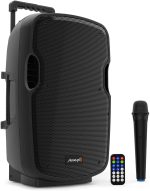 Audibax Denver 10 Active PA Speaker 10" with Battery, Wheels + 1 Micro Wireless Hand