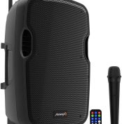 Audibax Denver 10 Active PA Speaker 10" with Battery, Wheels + 1 Micro Wireless Hand