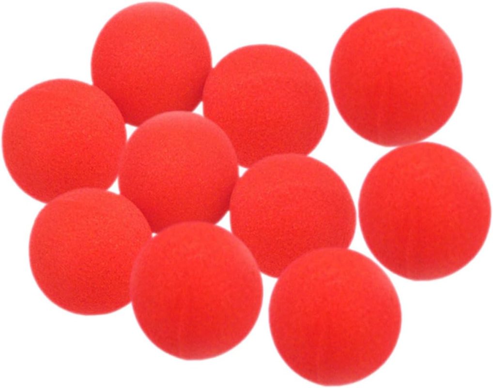 BESPORTBLE 10piezas Bola De Esponja Roja Suave Accesorios Clásicos para Trucos Suministros para Magos para Presentaciones Escenario Forma Redonda