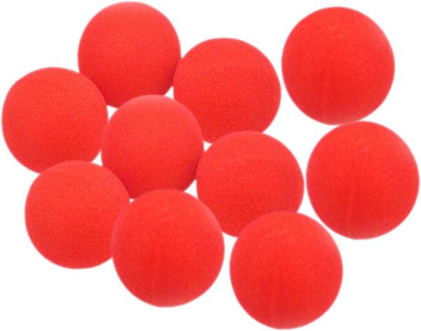 BESPORTBLE 10piezas Bola De Esponja Roja Suave Accesorios Clásicos para Trucos Suministros para Magos para Presentaciones Escenario Forma Redonda