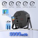 Battery Powered LED Spotlight, 4 Piece, 36 RGB Battery Powered Bulbs, LED Par Lights with Lighting Pack, DMX and Remote Control, Disco Light for DJs, Festivals and Stages - Imagen 2