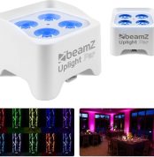 BeamZ BBP90W – Set of 2 RGB-UV LED spotlights with rechargeable battery, DMX and remote control, autonomy up to 20h, fast charge 3h, RJ45 connection, 0-100% dimmable, compact and portable