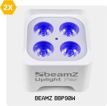 BeamZ BBP90W – Set of 2 RGB-UV LED spotlights with rechargeable battery, DMX and remote control, autonomy up to 20h, fast charge 3h, RJ45 connection, 0-100% dimmable, compact and portable - Imagen 2