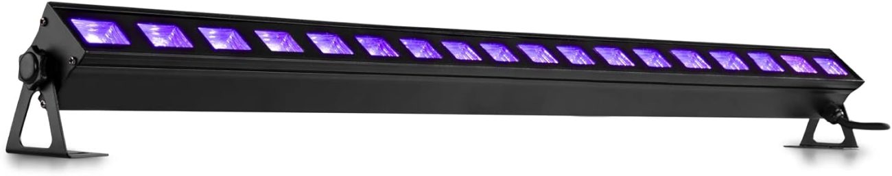 BeamZ BUV183 3ft UV LED Bar with 18 x 3 W LEDs - Intense Black Light Effect, Ideal for Fluorescent Parties, Disco Atmospheres, Stage Shows or UV Theme Decoration