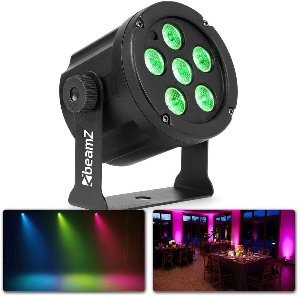 BeamZ SlimPar30 Set of 2 Disco Lights for Parties with 3 x Pair LED Disco Lights for Parties, 3 LED Disco Lights for Party Lighting or DJs, Stage Lighting Set - Imagen 2