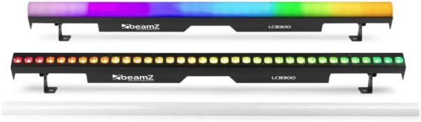 BeamZ set 2 barras LED LCB300 RGBW 108W con 36 LED por barra, control DMX RDM, 12 zonas independientes, Quick Lock, 56 programas, tubo difusor y soportes incluidos