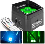 Beamz TP46 LED PAR Spotlight Pack of 4 Spotlights with DMX and 4 LEDs of 4W RGB-UV, UV Black Light Technology, Remote Control, Uplight Stage Lighting, for Trusses - Imagen 2