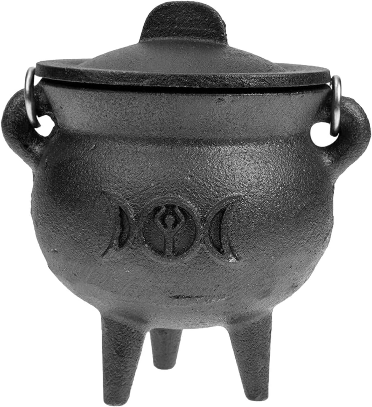 Black Cauldron - Halloween Witch Pot with Lid and Handle Black Cauldron - Halloween Witch Pot with Lid and Handle | Witch Cauldron Bucket for Trick or Treat Party Supplies, Halloween Decorations or Incense Burning