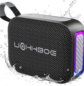 Bluetooth 6.0 Speaker Powerful 20W, Enhanced Bass, with Color LED Light, TWS Pairing for Stereo Sound, 2600mAh Battery, IPX5 Waterproof, Portable Speaker for Parties and Outdoors