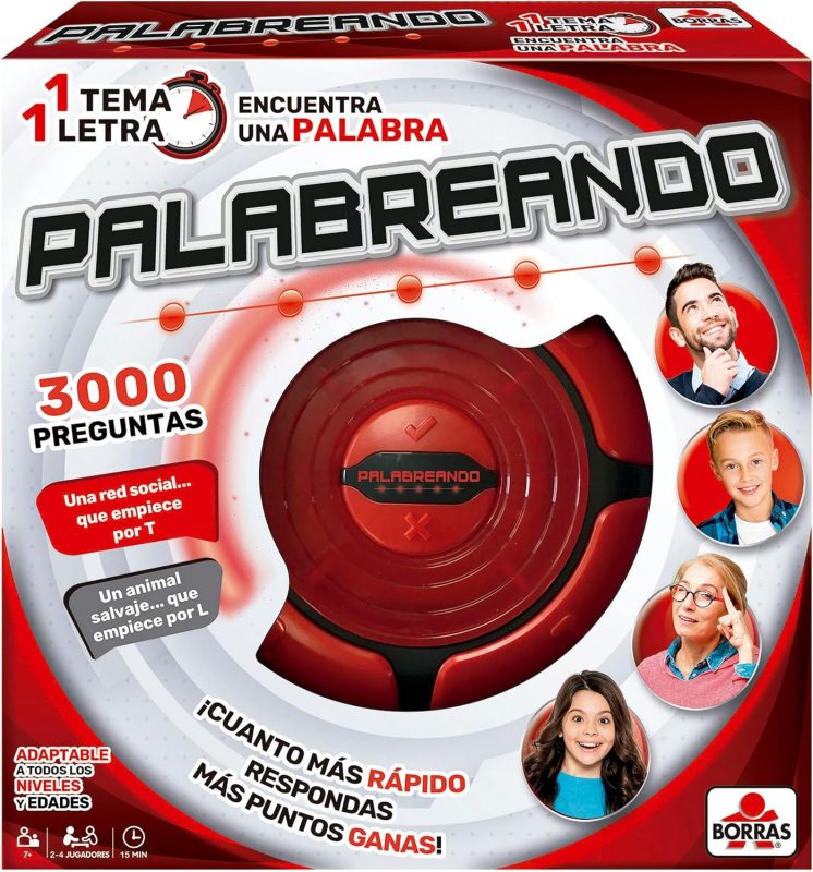 Borras - Educa - Wording 1 theme, 1 Letter, 12 Seconds and Find the Word that corresponds!, the Game Adapts to the Skills of Each, From 7 years old (19444)