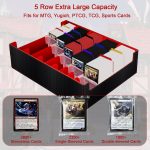 Caja Cartas Magic para TCG, Magic the Gathering (MTG), YuGiOh, Commander Card Deck Box para más de 3800+ Cartas, Magnetic Flip PU Cuero Deckbox Caja Cartas con 24 Divisores y 5 Soportes - Imagen 2