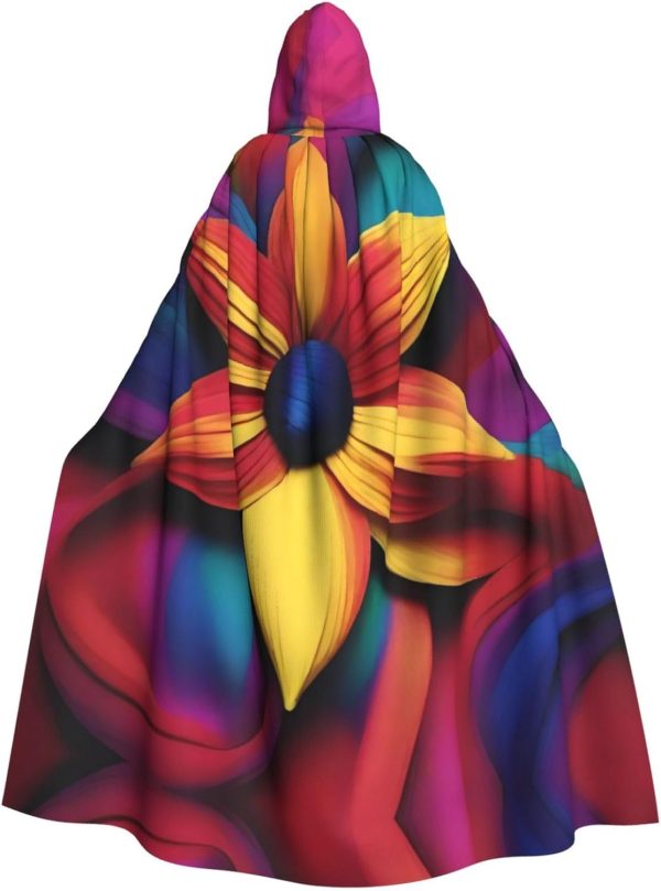 Capa de disfraz con capucha para Halloween, con estampado de gato para adultos, para bailes de máscaras, carnaval, exposición de cómics