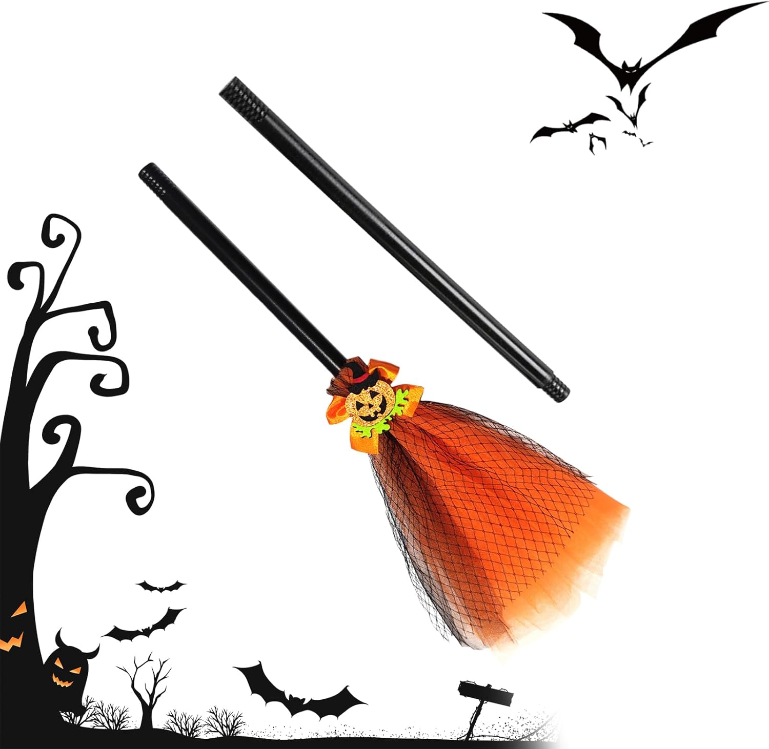 Children's Witch Broom for Halloween - Witch Broom for Children's Children's Witch Broom for Halloween - Witch Broom for Children's Halloween Costumes - Cosplay Accessories for Birthday Parties Symbolic Game Festivals Children's Representations