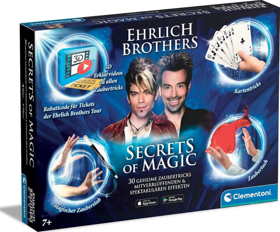 Clementoni 59312 Ehrlich Brothers Secrets of Box Children from 7 Years Old Magic Equipment for 30 Magic Tricks, Includes 3D Explanatory Videos, Multicoloured, Medium