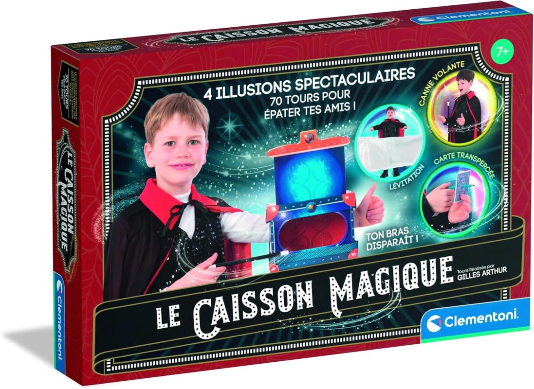 Clementoni – Caja de Magia para niños, Juego Interactivo con Luces, Sonidos y Accesorios – 80 Vueltas – Nueva edición lúdica