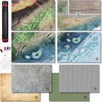 DND Battle Games Map D&D 5E Grid 4Mat 8Scenarios Dry Erase Pens and AOE Spell Template 23x33 Inch Starter Set Dungeons and Dragons Double-Sided Gift Accessories