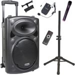 DYNASONIC - DYNAPRO 12 Plus (3rd Generation Tripod Pack) Professional Portable Bluetooth Speaker, Powerful 700W Bluetooth Speaker 2 Karaoke Microphones, Tablet Stand and Tripod
