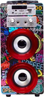 DYNASONIC Portable Karaoke Machine, Karaoke Speaker with 2 Microphones, Bluetooth Speaker, USB Light Included, USB and SD Reader, Exclusive Design, Original Gift (025-21 Light) - Imagen 2