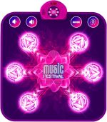 Dance Mat for Kids, Music Dance Mat with 6 Luminous Buttons, 5 Modes, Built-in Music, Christmas Birthday Gifts for 3 4 5 6 7 8 9 10+ Years Old