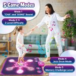 Dance Mat for Kids, Music Dance Mat with 6 Luminous Buttons, 5 Modes, Built-in Music, Christmas Birthday Gifts for 3 4 5 6 7 8 9 10+ Years Old - Imagen 2