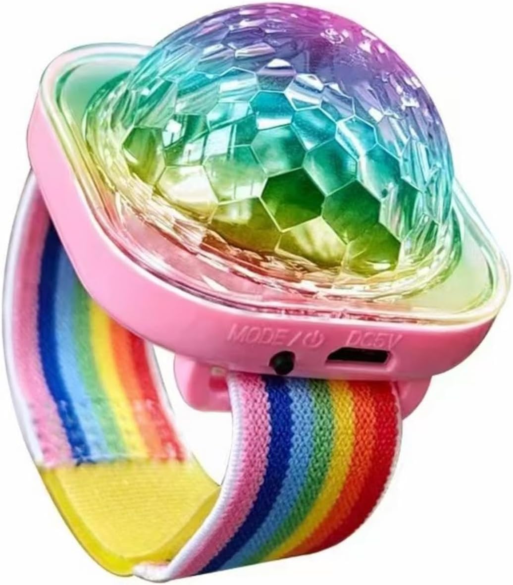 Disco Ball Bracelet LED Disco Ball Light LED Light Watch Disco Ball Bracelet LED Disco Ball Light LED Light Watch Sound Activated Rechargeable Wristband Strobe Light Bracelet Portable Lighted Bracelet Colorful Flashing Atmosphere