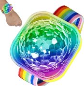 Disco Ball Bracelet, Stage LED Light Watch with Sound Activated Disco Ball, Colorful Flashing Lights, Rechargeable LED Bracelet for Home and Car, Works with