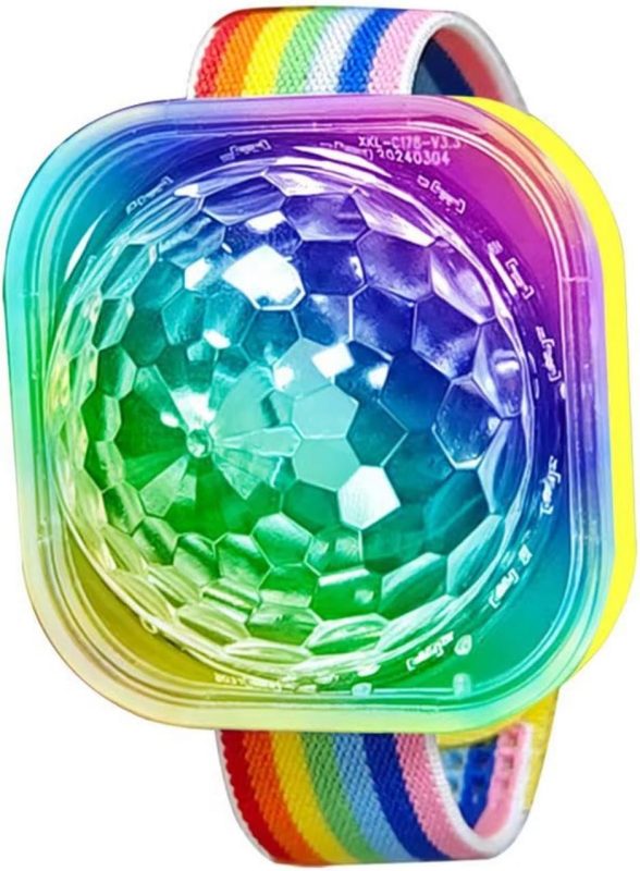 Disco Ball Light,Sound Activated LED Stage Light Clock | Portable Mirror Ball USB Disco Light Up Bracelet for Kids, Home or Car Decoration, Rechargeable