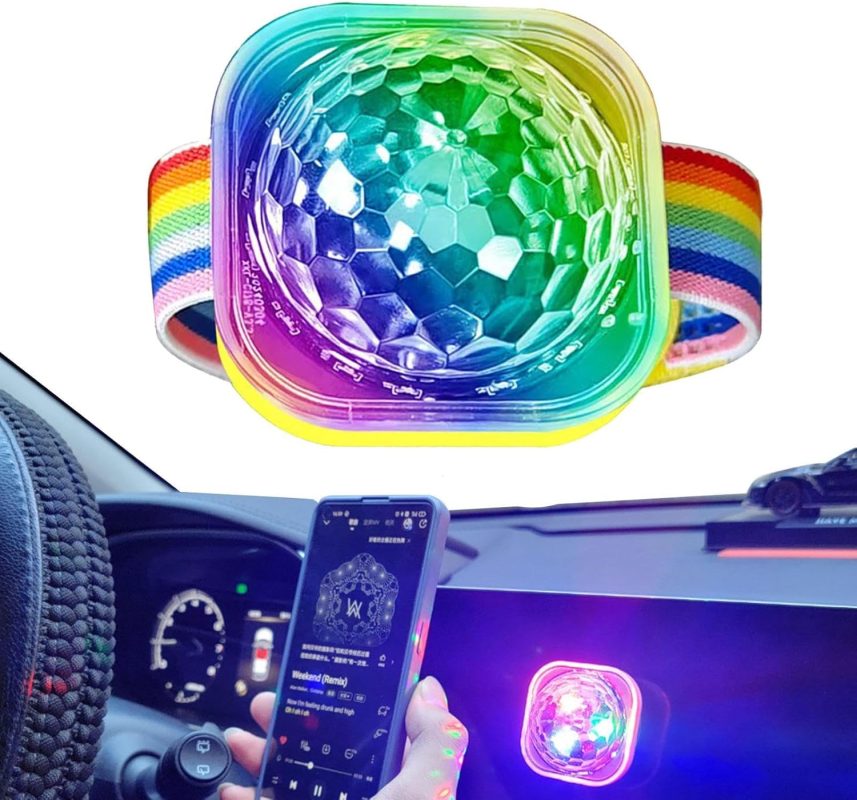 Disco Light | LED Light Clock | Stage Light Clock | Disco Ball Bracelet | USB Rechargeable Disco Light | Bracelet with Disco Light for Home, Room and Car