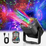 Disco Lights, Projector Light Party Atmosphere Karaoke Music with 60 Different Patterns, 2M USB Remote for Family, Disco Club Wedding Stroboscopic Colours Disco Room Lights